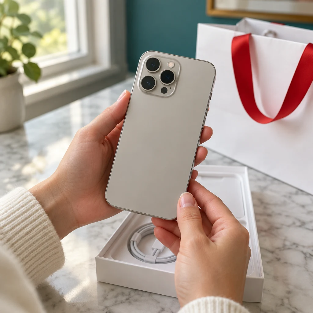 Abrindo a caixa de um celular novo